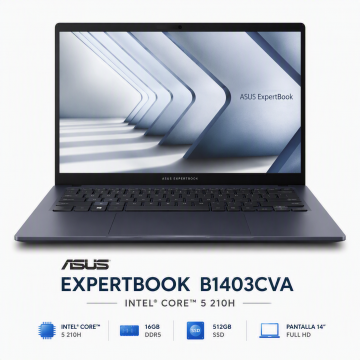 ASUS Expertbook B1403CVA-S67892, Intel Core 5 210H, SSD 512GB, DDR5 16GB, Pantalla 14" FHD + WIndows 11 Pro