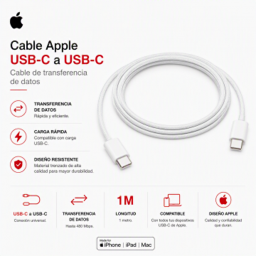 Apple 1m USB-C Cable de transferencia de datos
