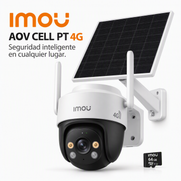 Cámara Solar IMOU AOV Cell PT 4G WiFi Kit 5MP + MicroSD 64GB